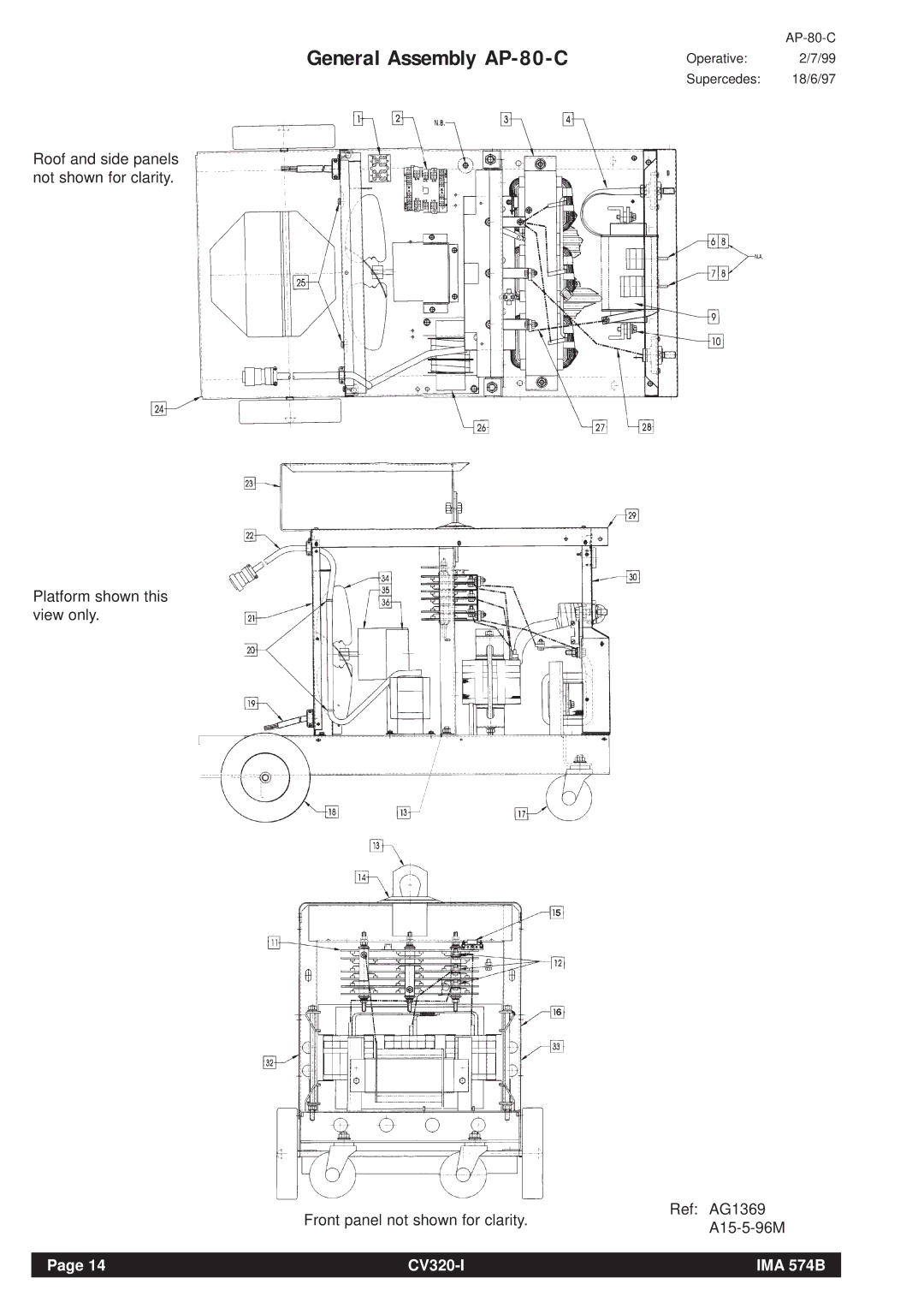 Lincoln Electric CV320-I operating instructions General Assembly AP-80-C 