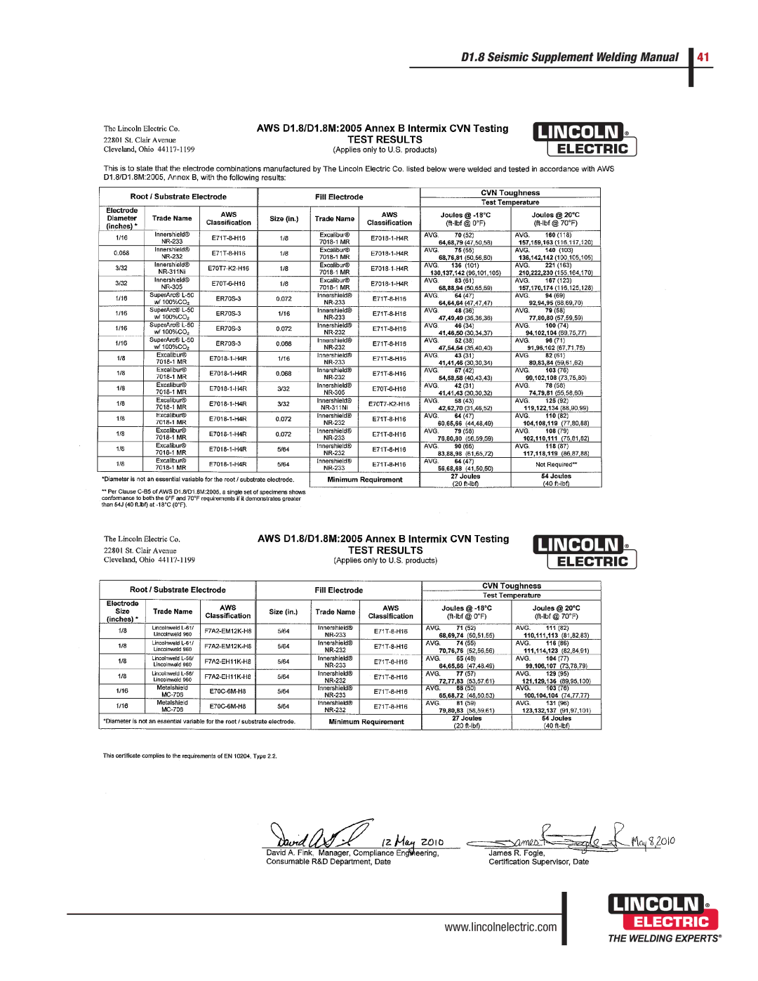Lincoln Electric manual D1.8 Seismic Supplement Welding Manual 