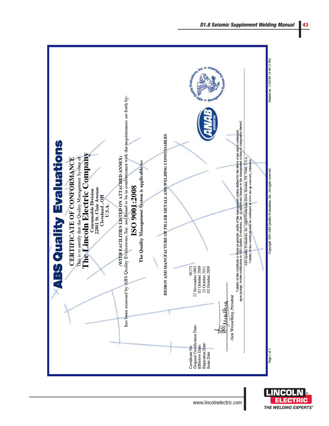 Lincoln Electric manual D1.8 Seismic Supplement Welding Manual 