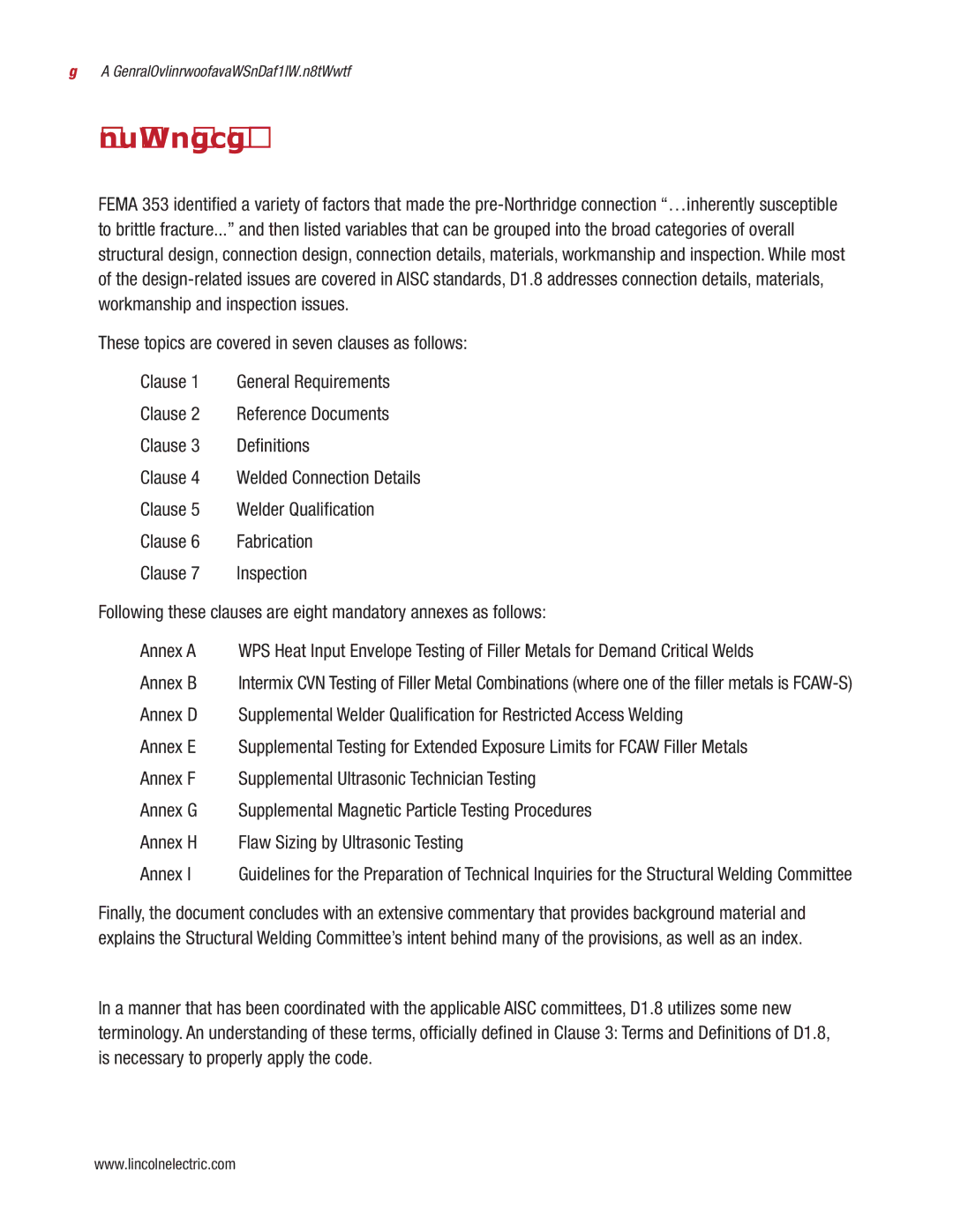 Lincoln Electric manual Overview of D1.8, Content, New Terminology 