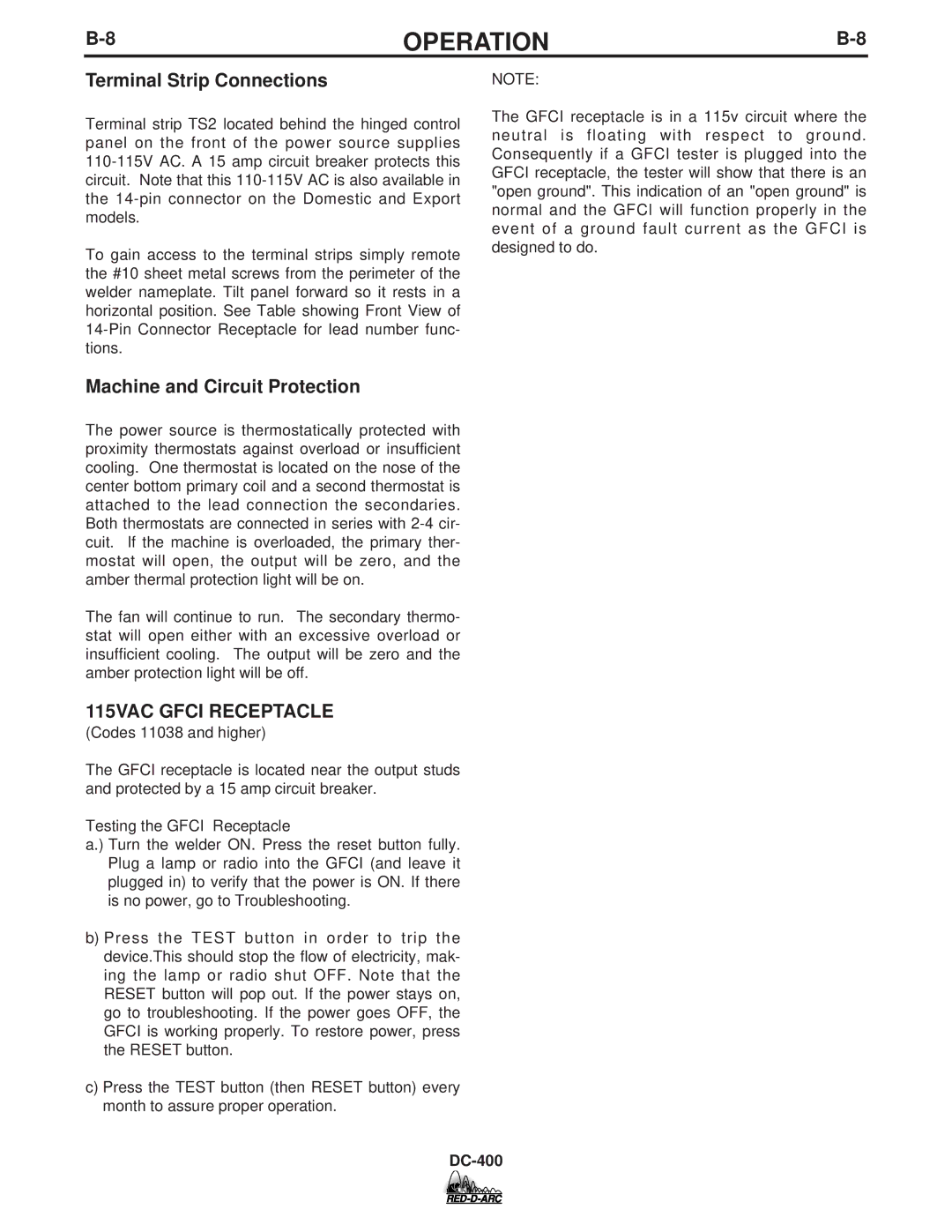 Lincoln Electric DC-400 specifications Terminal Strip Connections, Machine and Circuit Protection 