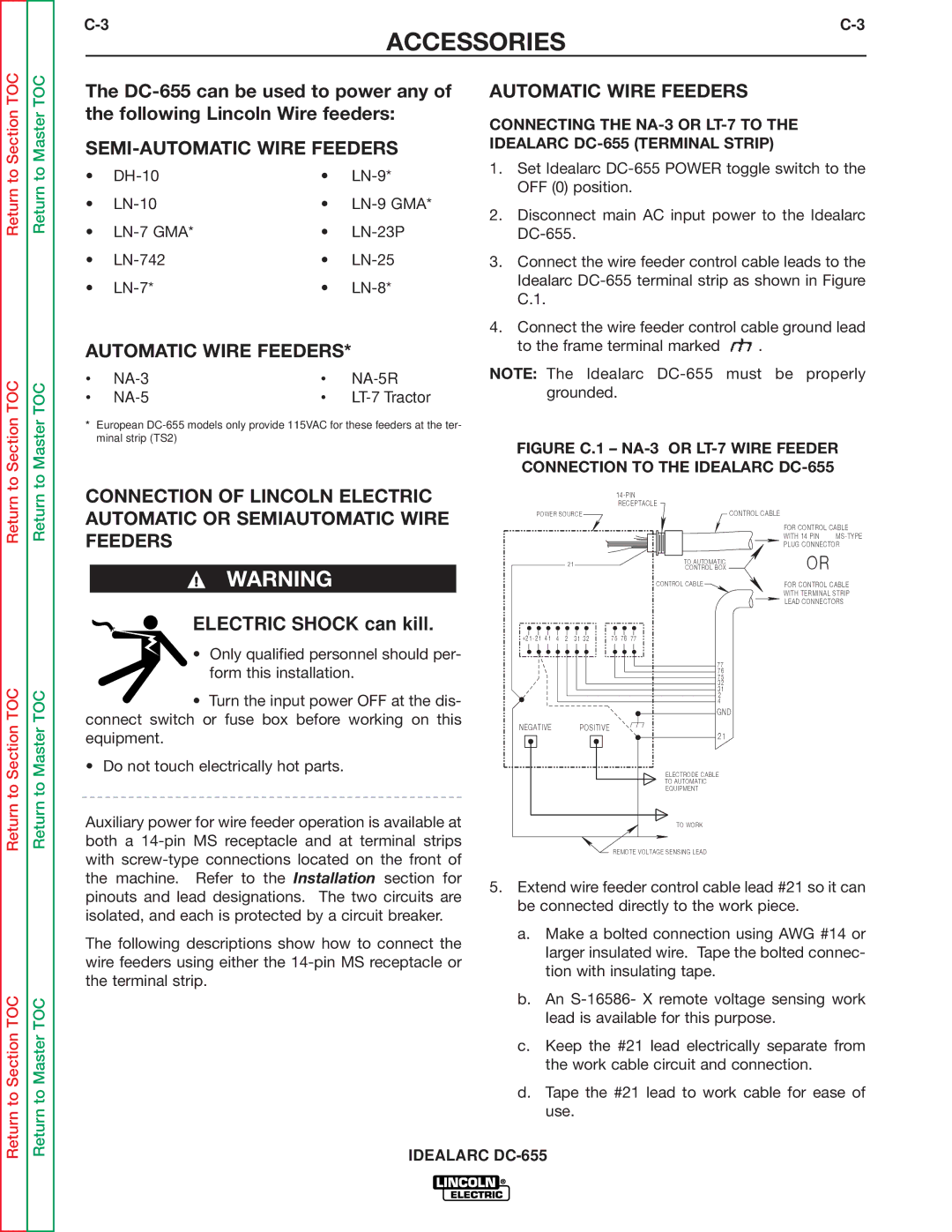 Lincoln Electric DC-655 service manual Automatic Wire Feeders, SEMI-AUTOMATIC Wire Feeders 