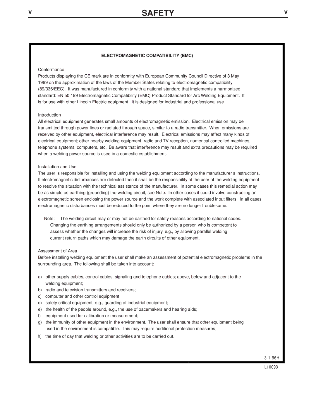 Lincoln Electric F355I manual Electromagnetic Compatibility EMC 