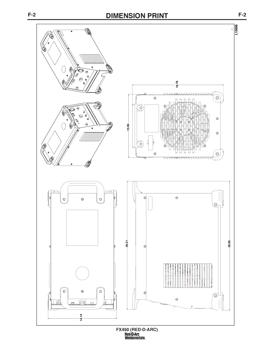 Lincoln Electric FX450 specifications Dimension Print 