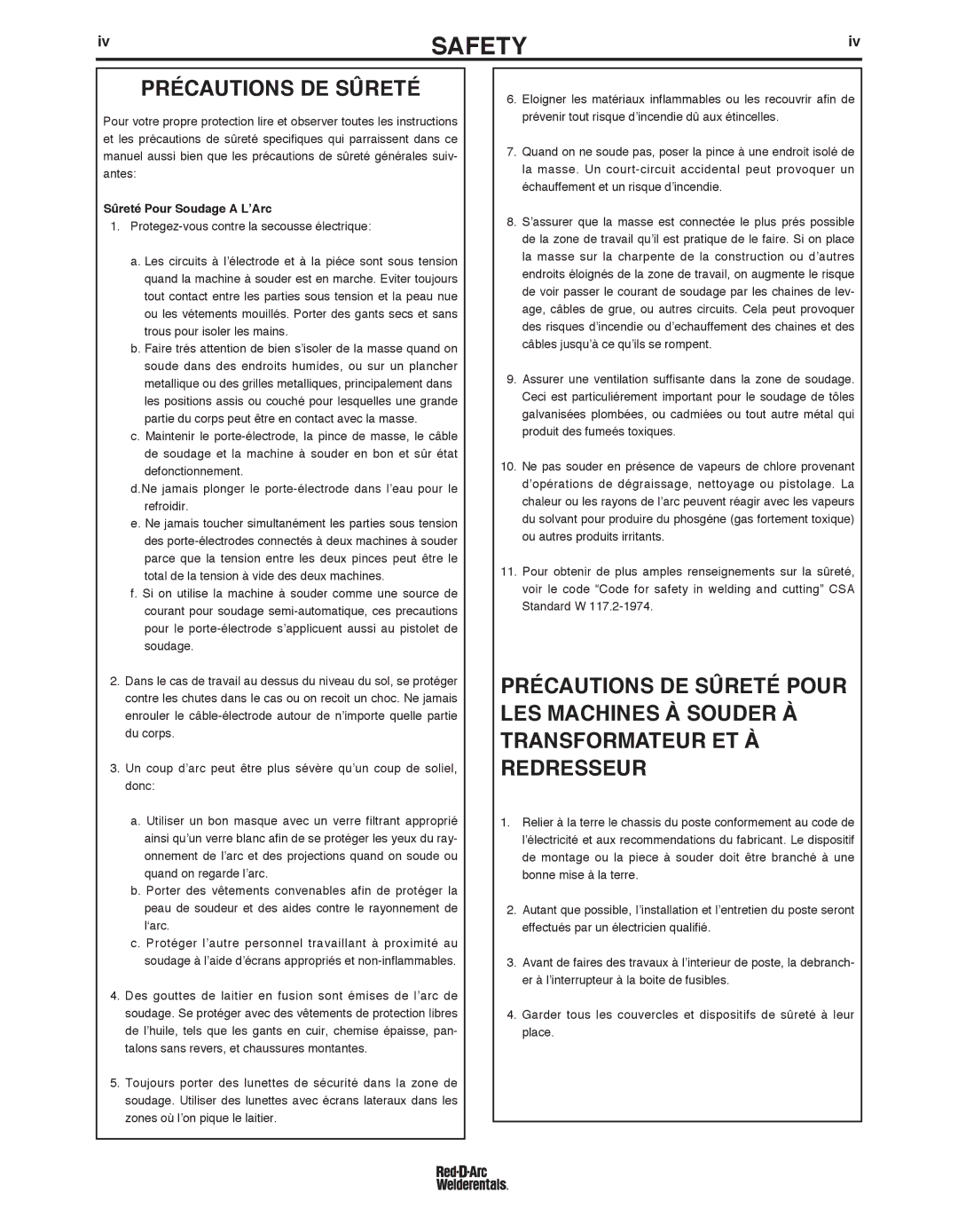 Lincoln Electric FX450 specifications PRÉCAuTIONS DE Sûreté, Sûreté Pour Soudage a L’Arc 