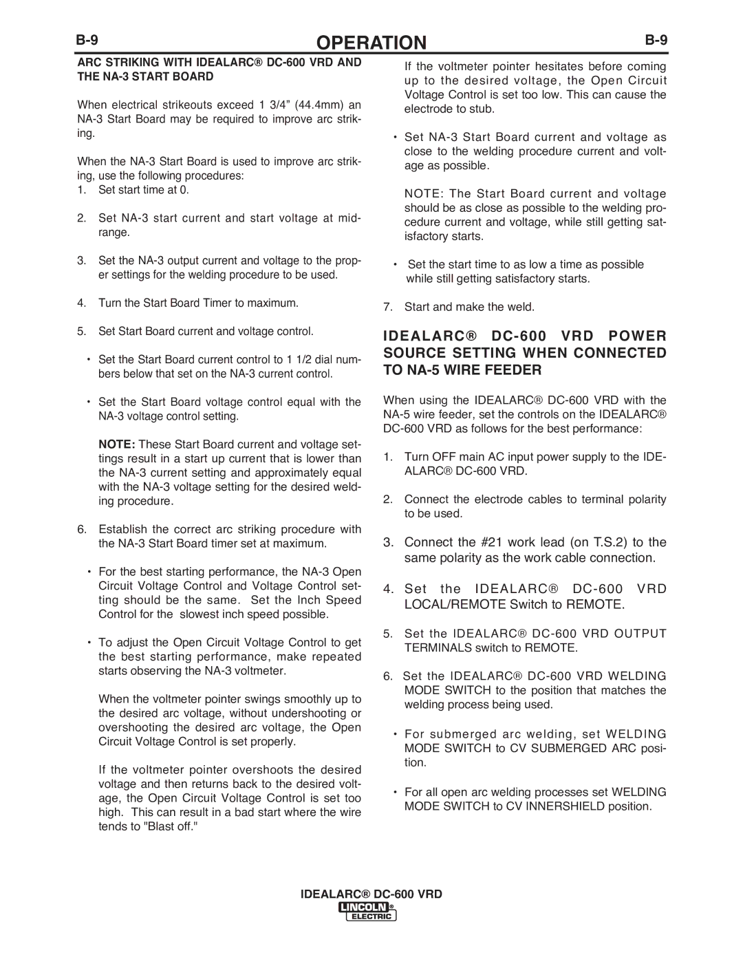 Lincoln Electric IM10018-A manual Operation 