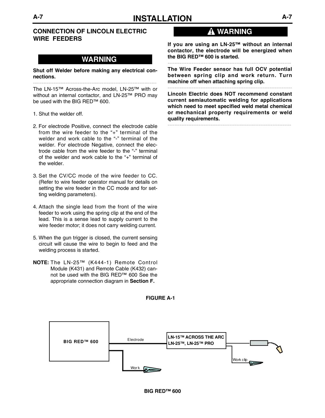 Lincoln Electric IM10019 manual Connection of Lincoln Electric Wire Feeders 