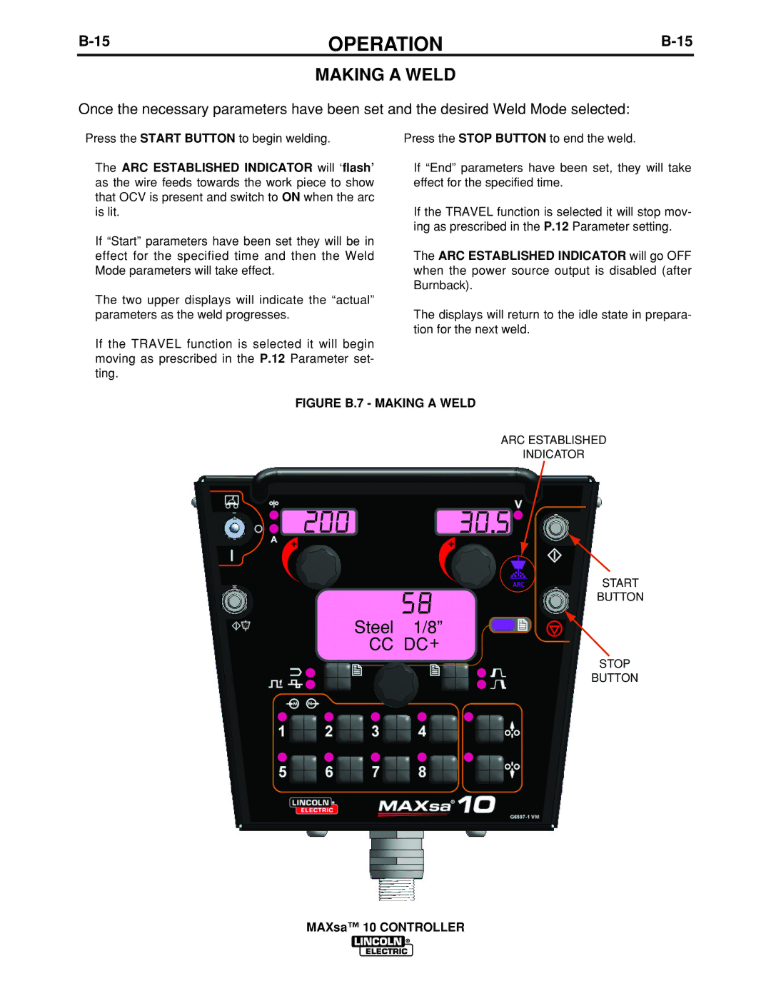 Lincoln Electric IM10023 manual Figure B.7 Making a Weld 