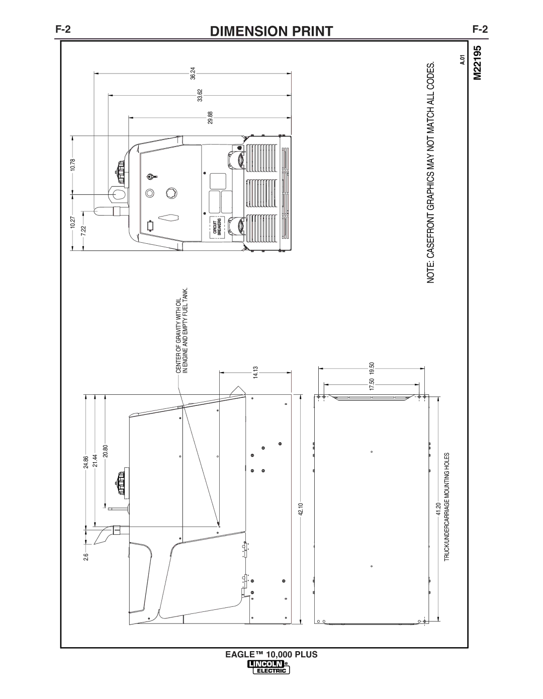 Lincoln Electric IM10028-B manual Dimension Print, M22195 