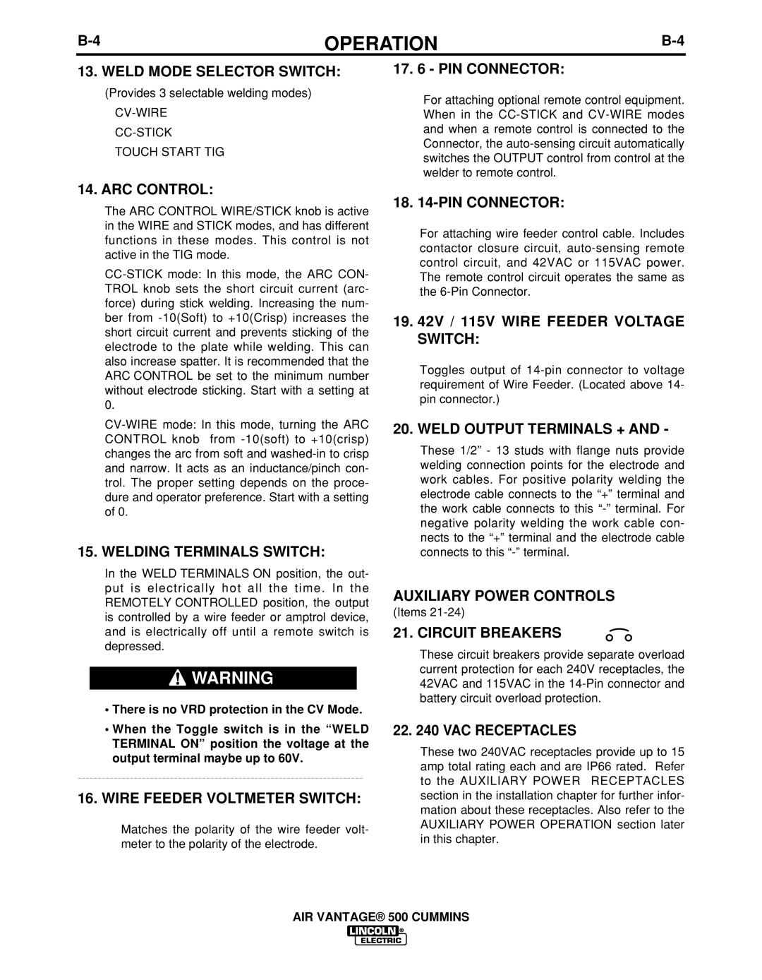 Lincoln Electric IM10041 Weld Mode Selector Switch, ARC Control, Welding Terminals Switch, Wire Feeder Voltmeter Switch 