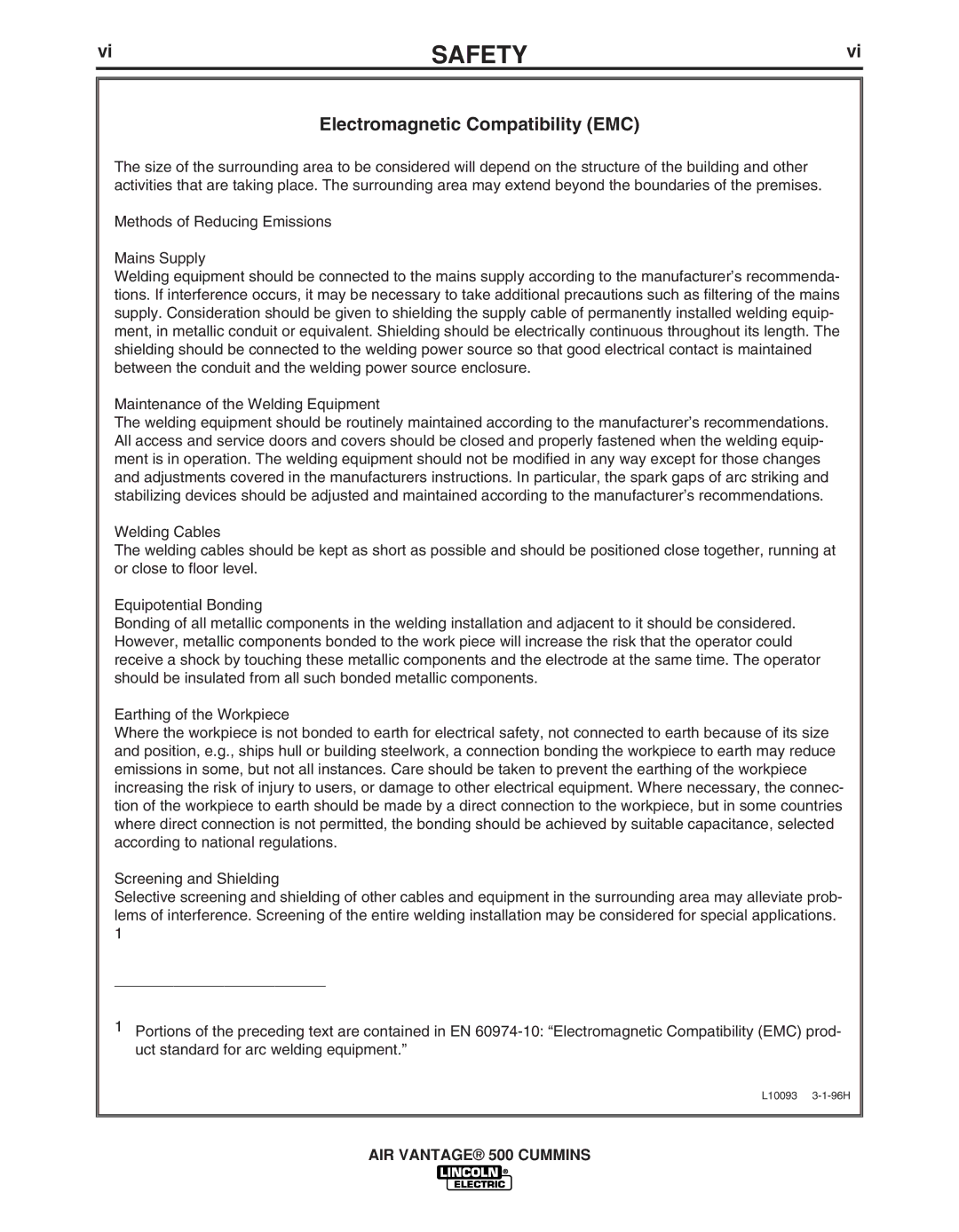 Lincoln Electric IM10041 manual Safety 