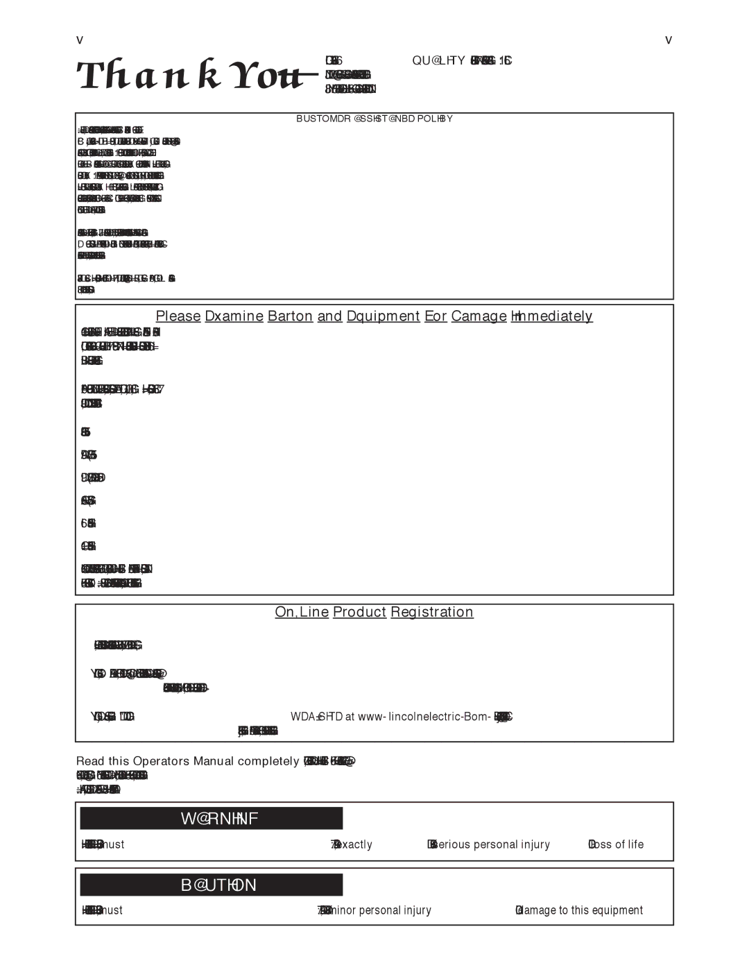 Lincoln Electric IM10043-A manual Please Examine Carton and Equipment For Damage Immediately, On-Line Product Registration 