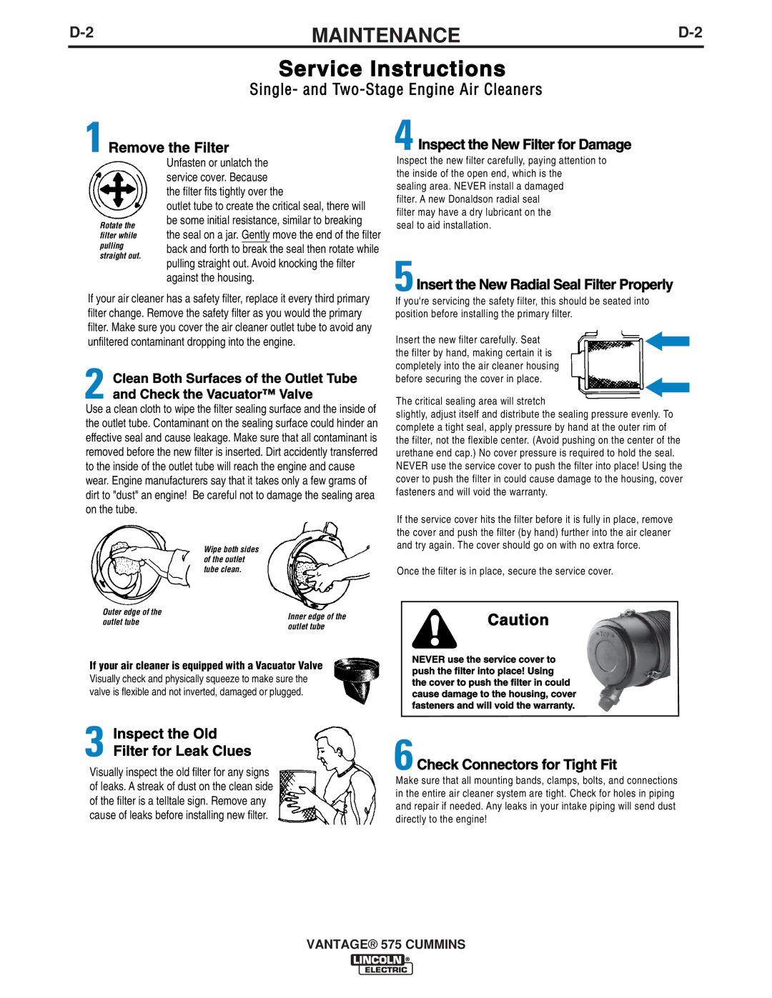 Lincoln Electric IM10044 manual Service Instructions 