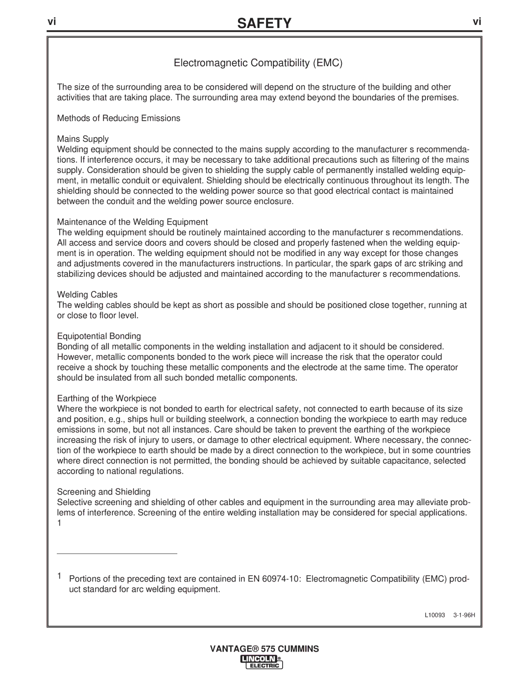 Lincoln Electric IM10044 manual Safety 