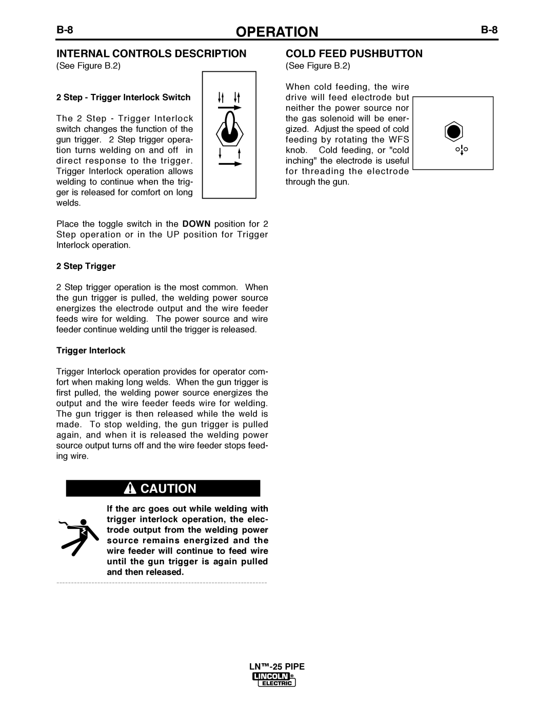 Lincoln Electric IM10056 manual Internal Controls Description, Cold Feed PUSHbUTTON, Step Trigger Interlock Switch 