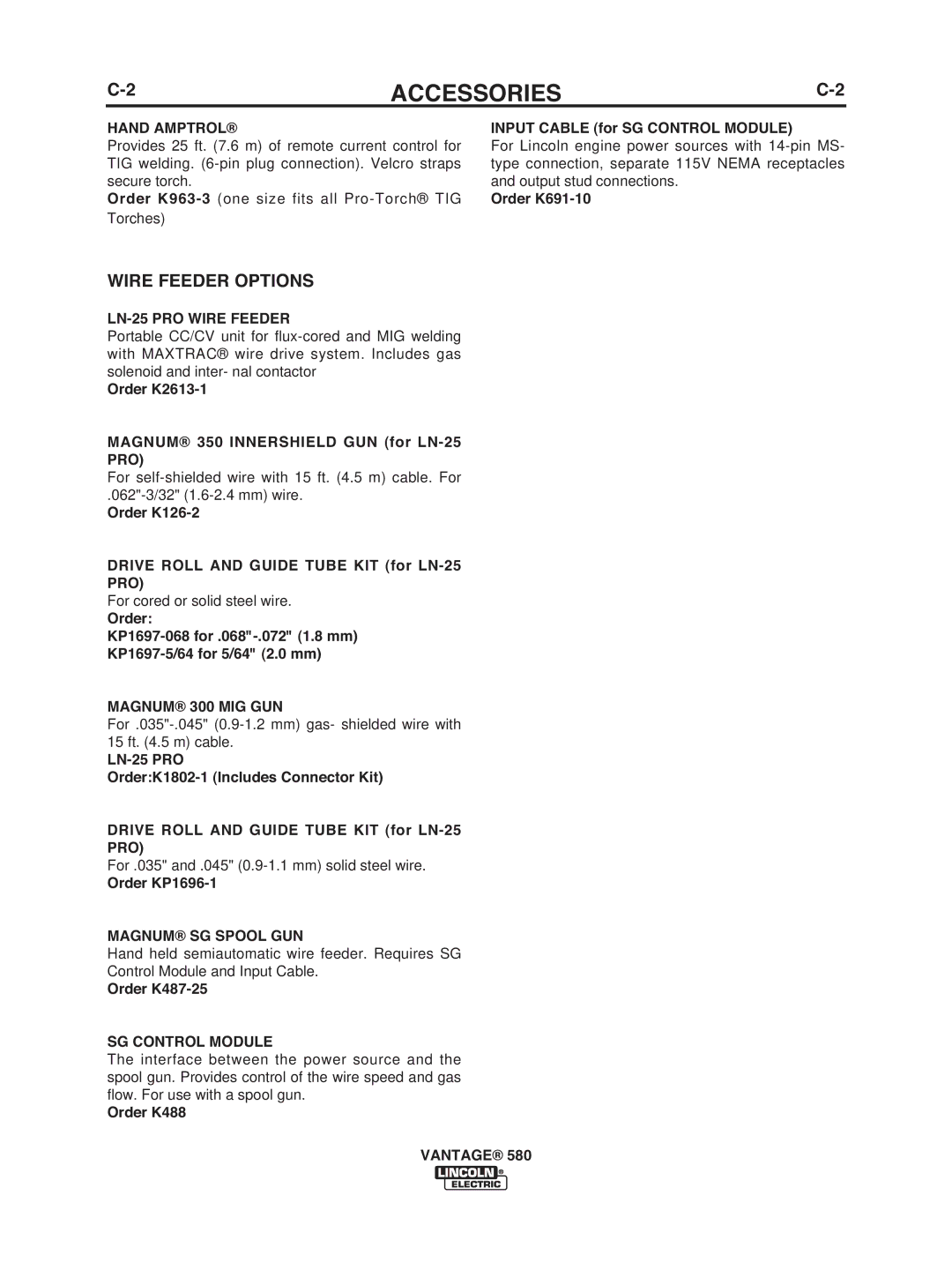 Lincoln Electric IM10064 manual Wire Feeder Options 