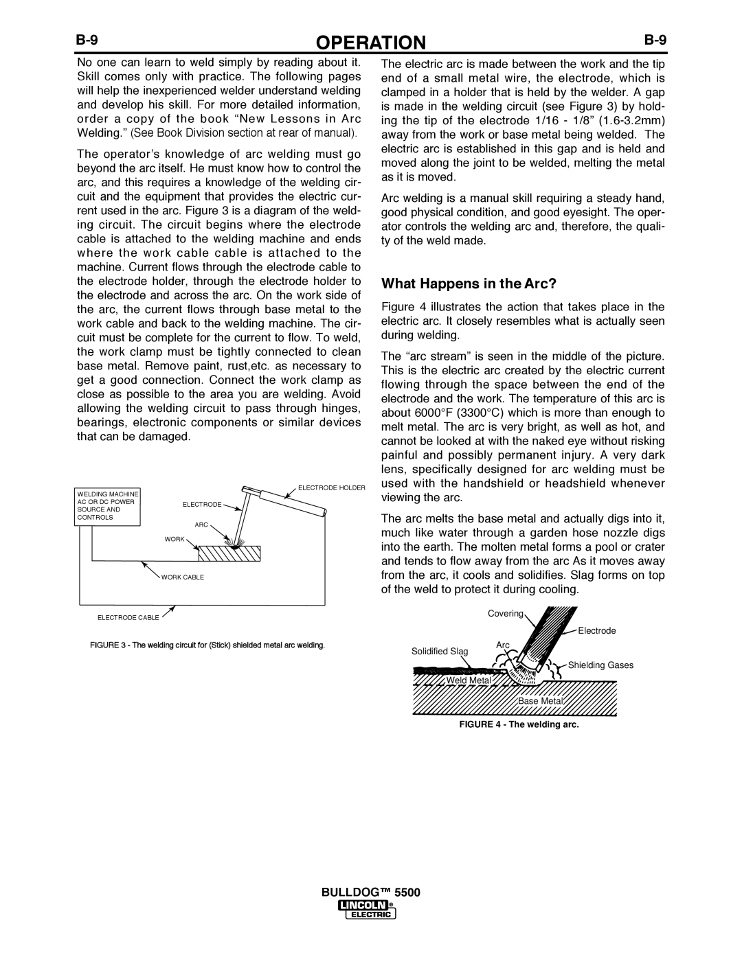 Lincoln Electric IM10074 manual Operation, What Happens in the Arc?, bULLDOG, The welding arc 