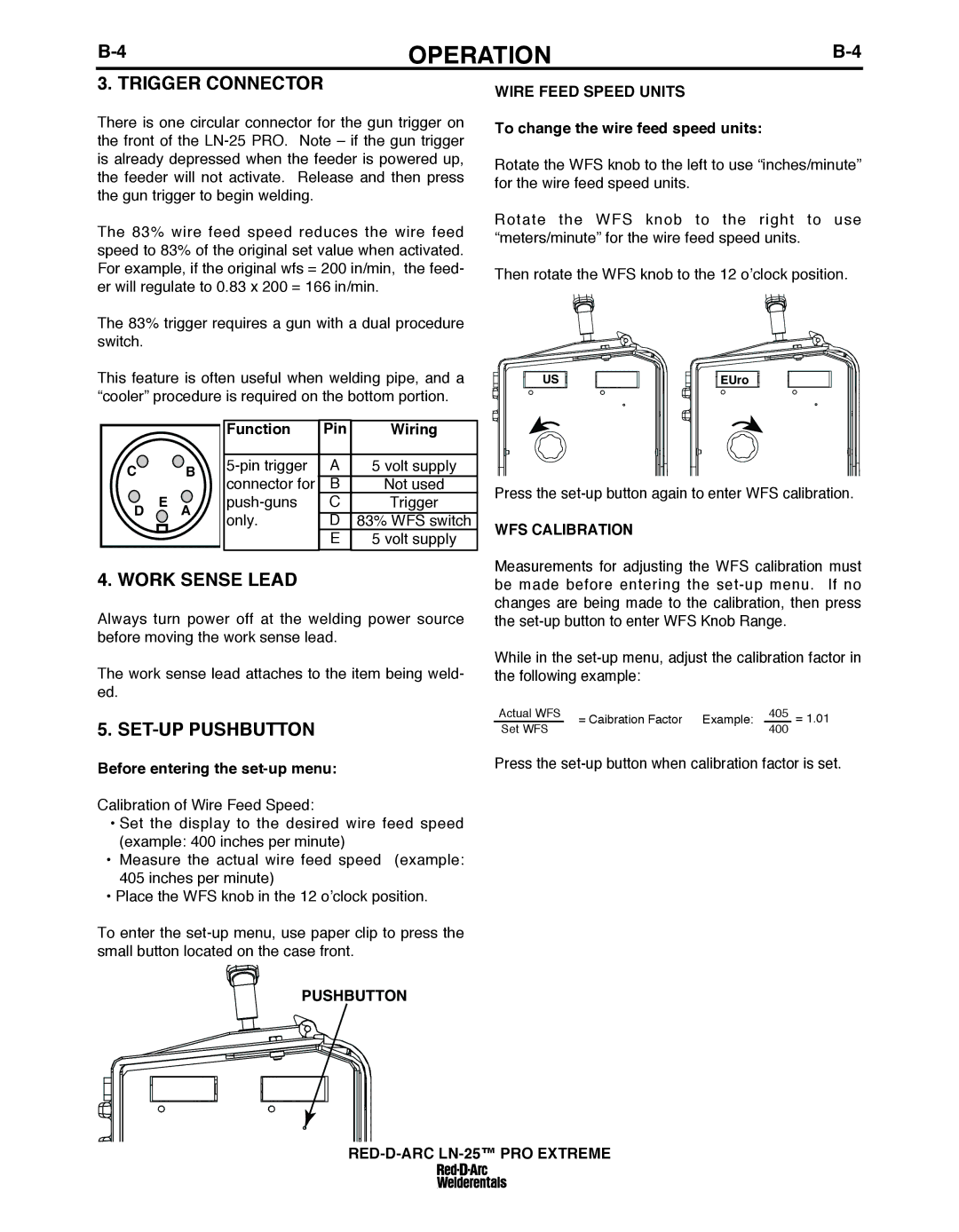 Lincoln Electric IM10078 specifications Trigger Connector, Work Sense Lead, SET-uP PuShbuTTON 