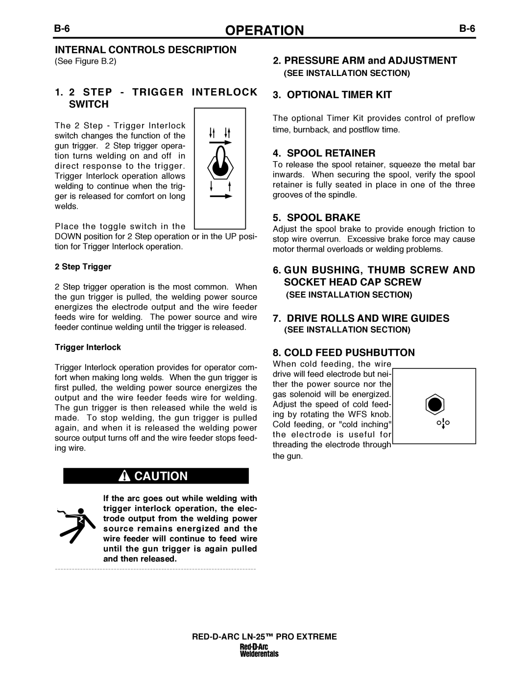 Lincoln Electric IM10078 specifications Internal Controls Description, Optional Timer KIT, Spool Retainer 