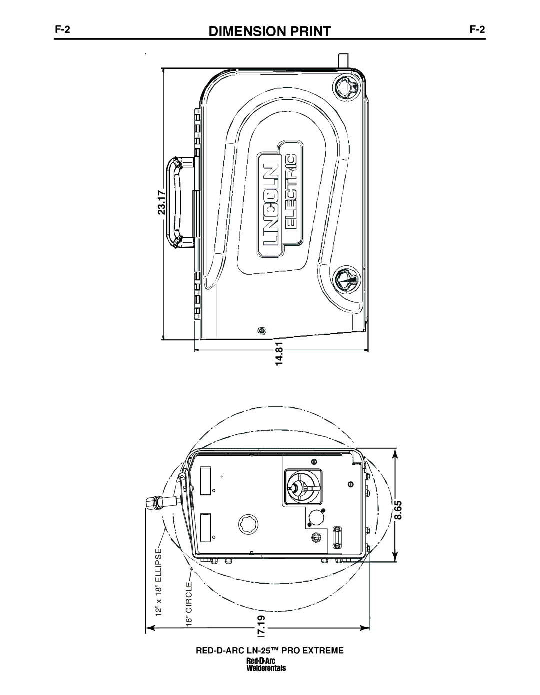 Lincoln Electric IM10078 specifications Dimension Print, 17.19 