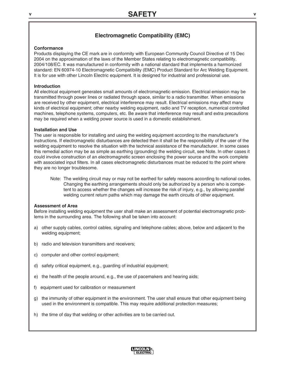 Lincoln Electric IM10092 manual Safety 