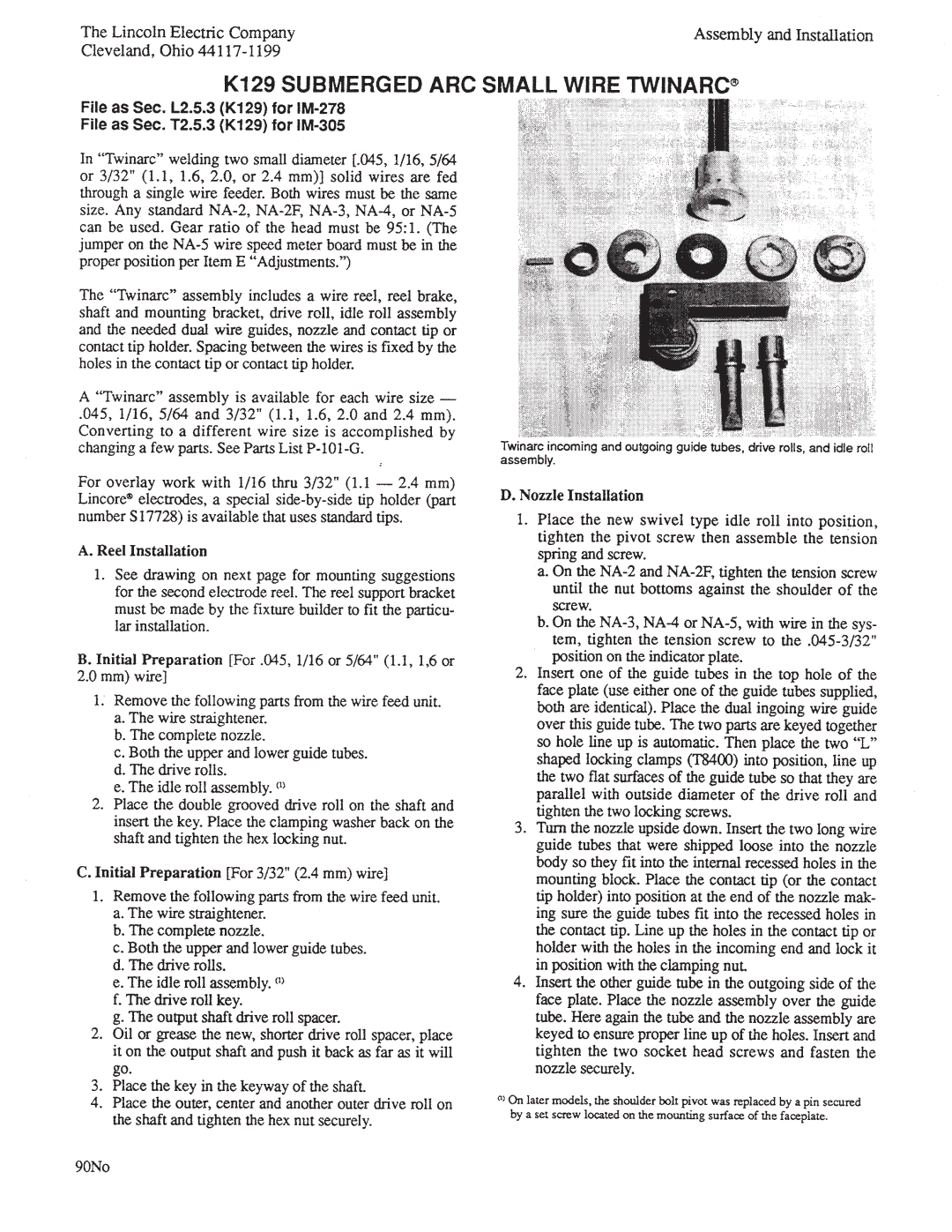 Lincoln Electric IM278-D manual 