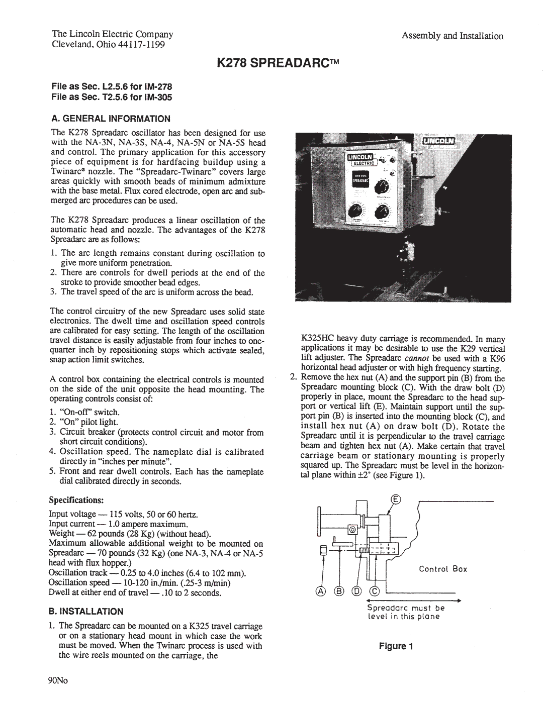 Lincoln Electric IM278-D manual 