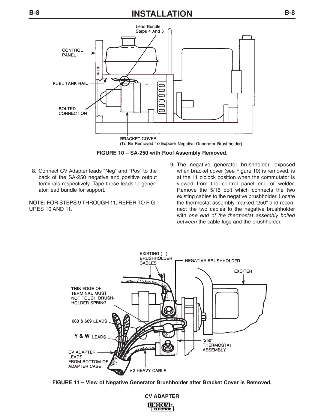 Lincoln Electric IM309-D manual SA-250 with Roof Assembly Removed 