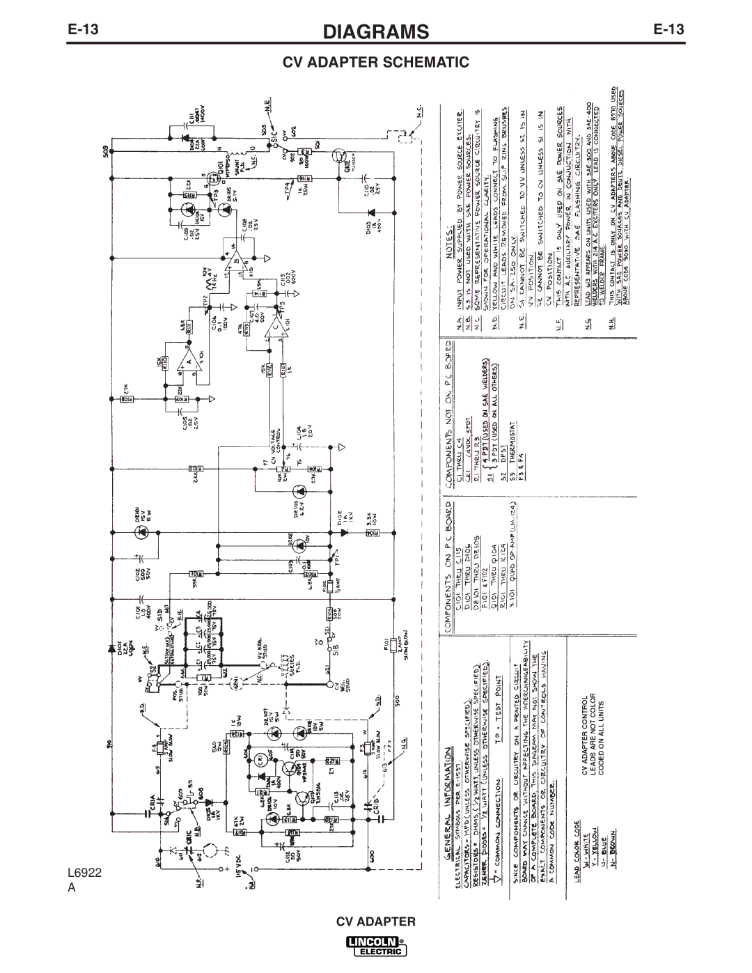 Lincoln Electric IM309-D manual CV Adapter Schematic 