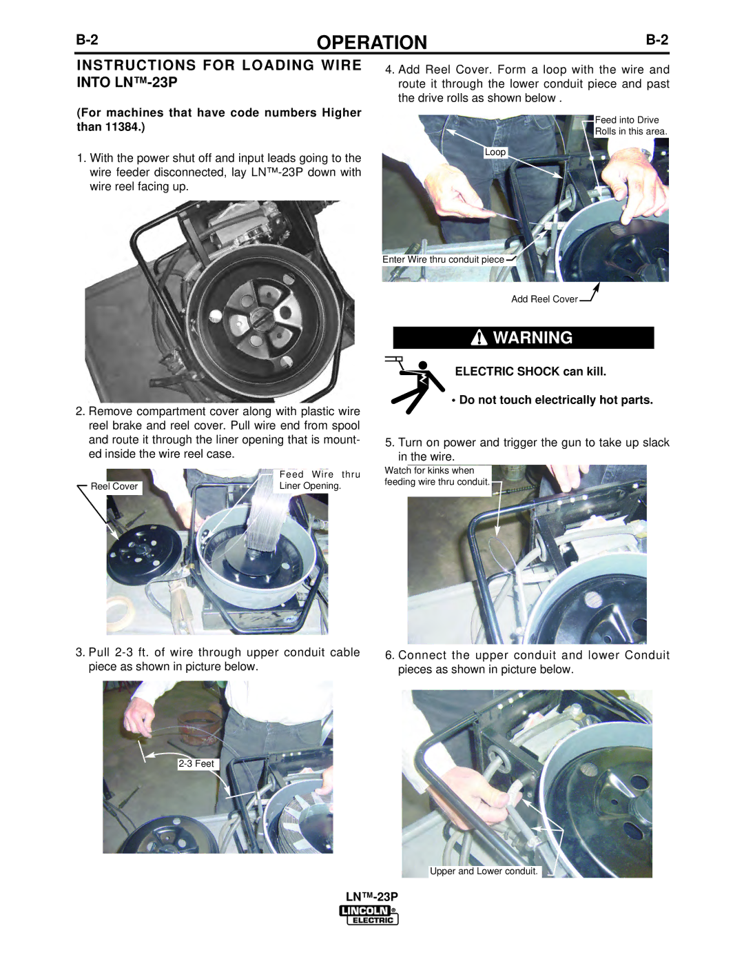 Lincoln Electric IM311-E manual Instructions for Loading Wire Into LN-23P, For machines that have code numbers Higher than 