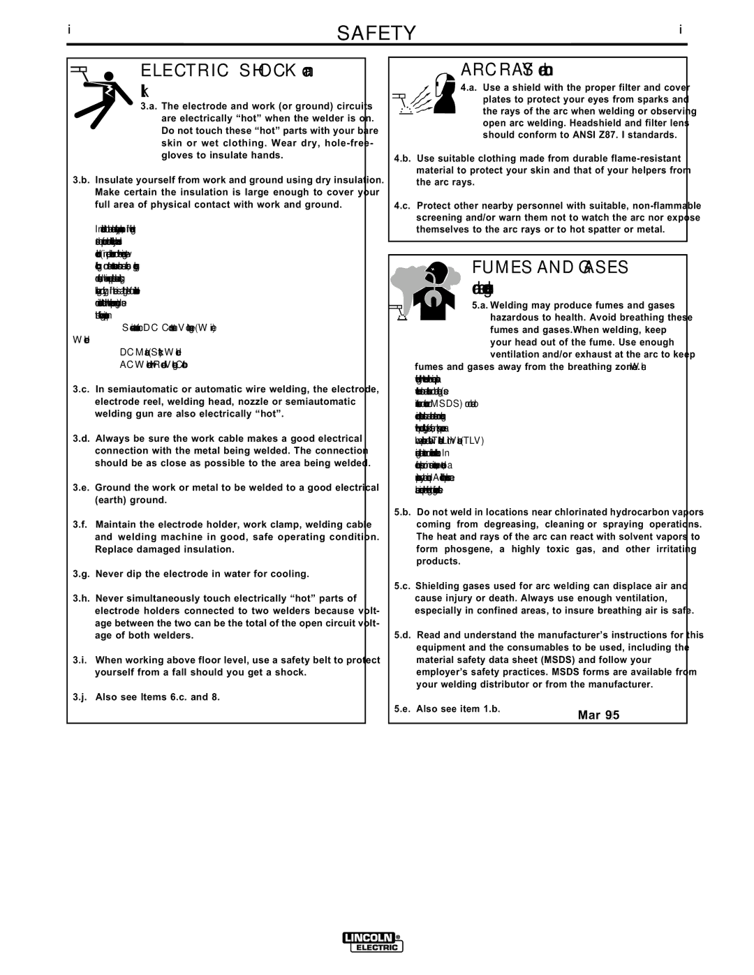 Lincoln Electric IM359-G manual Electric Shock can kill 