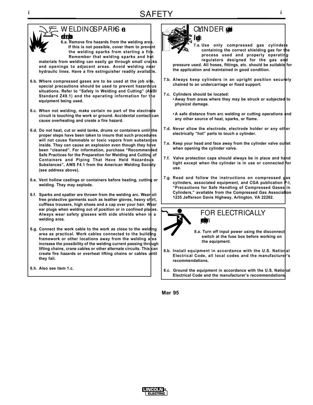 Lincoln Electric IM359-G manual Cylinder may explode if damaged 
