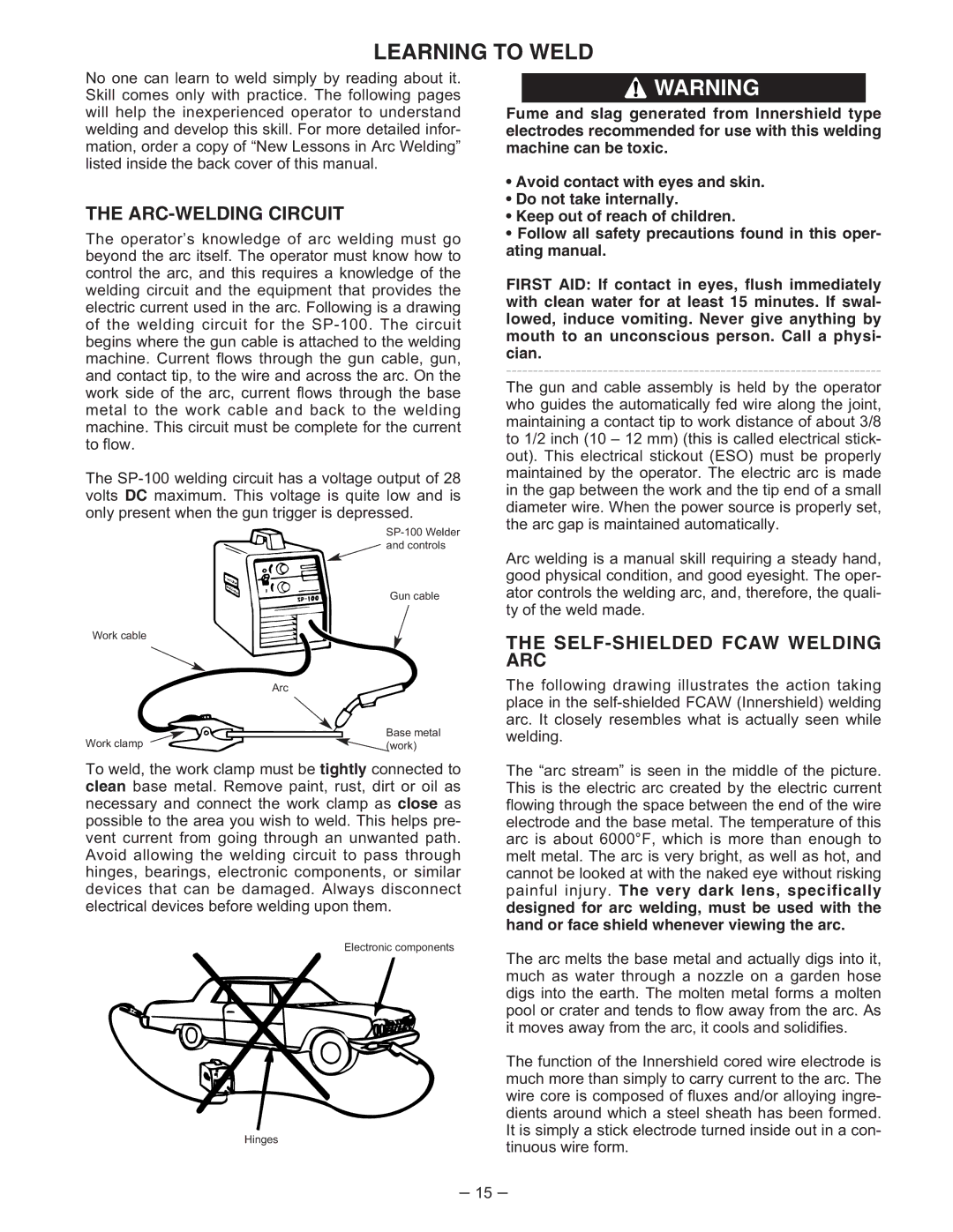 Lincoln Electric IM366-B manual Learning to Weld, ARC-WELDING Circuit, SELF-SHIELDED Fcaw Welding ARC 