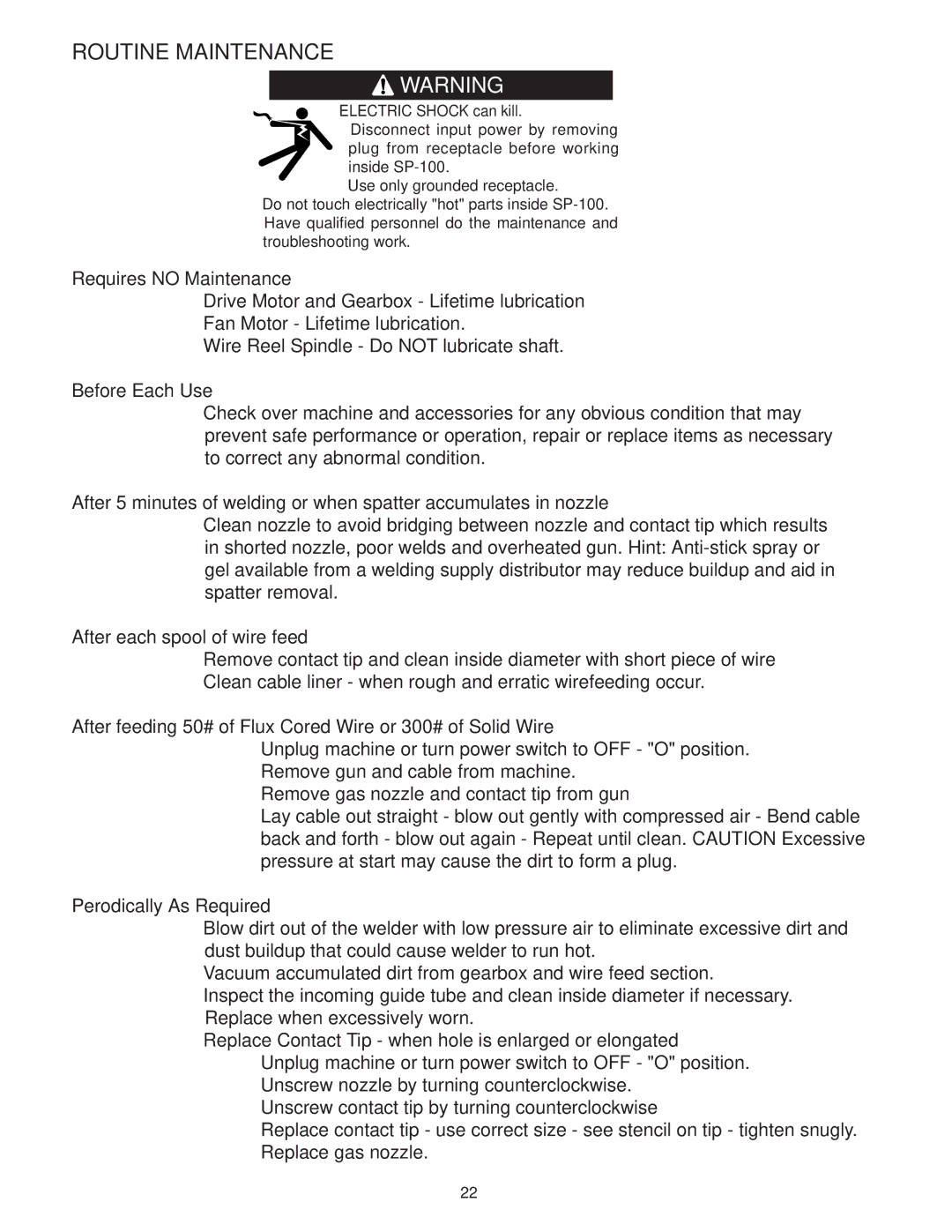 Lincoln Electric IM366-B manual Routine Maintenance, Electric Shock can kill 