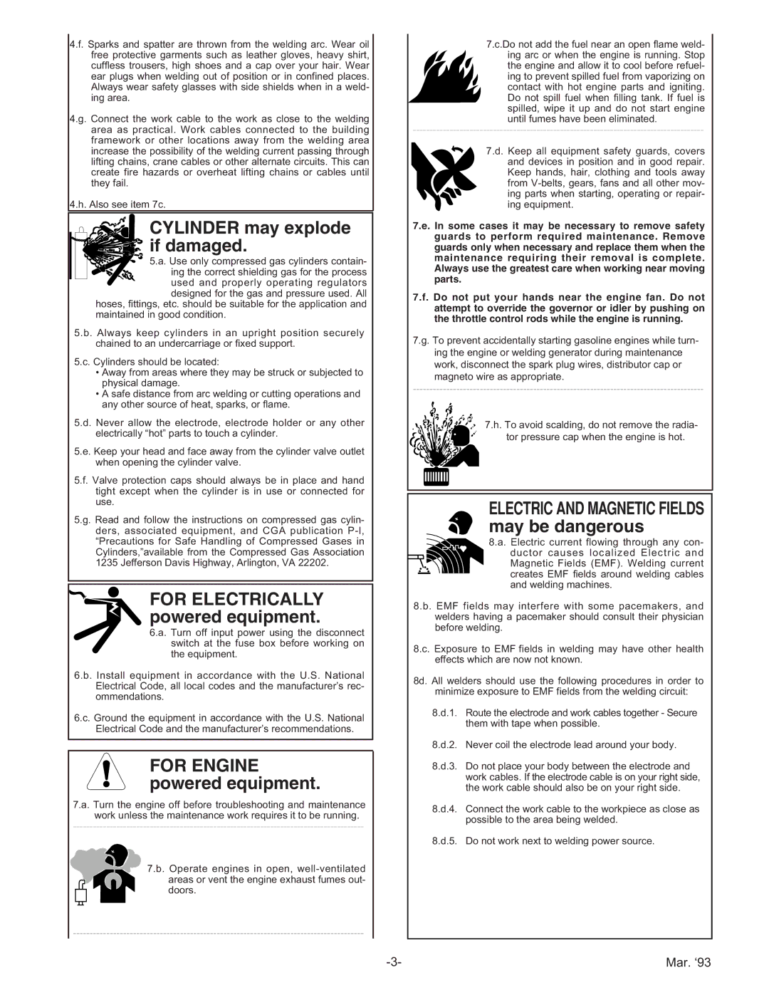Lincoln Electric IM366-B manual Cylinder may explode if damaged 