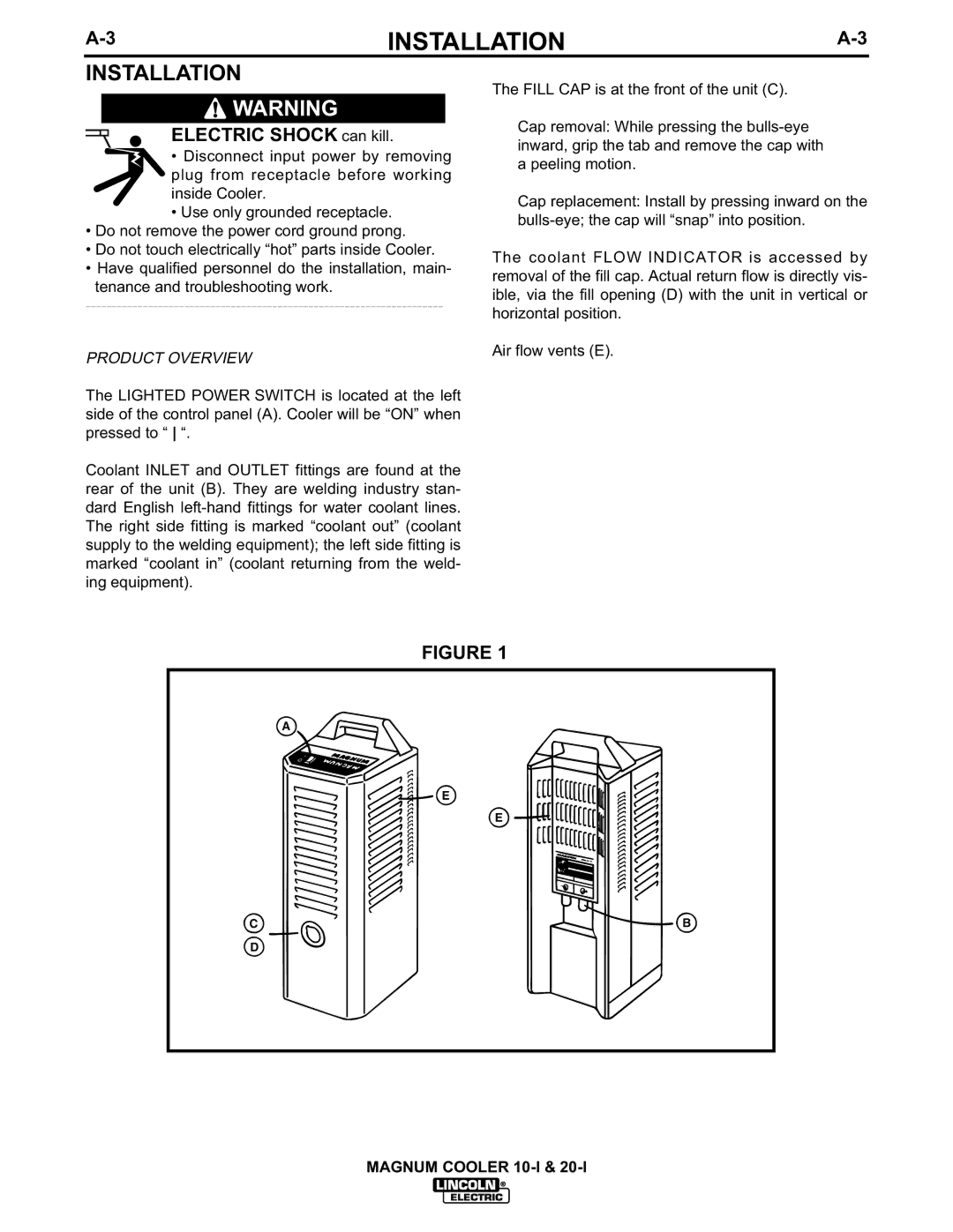 Lincoln Electric IM438-B manual Installation, Product Overview 