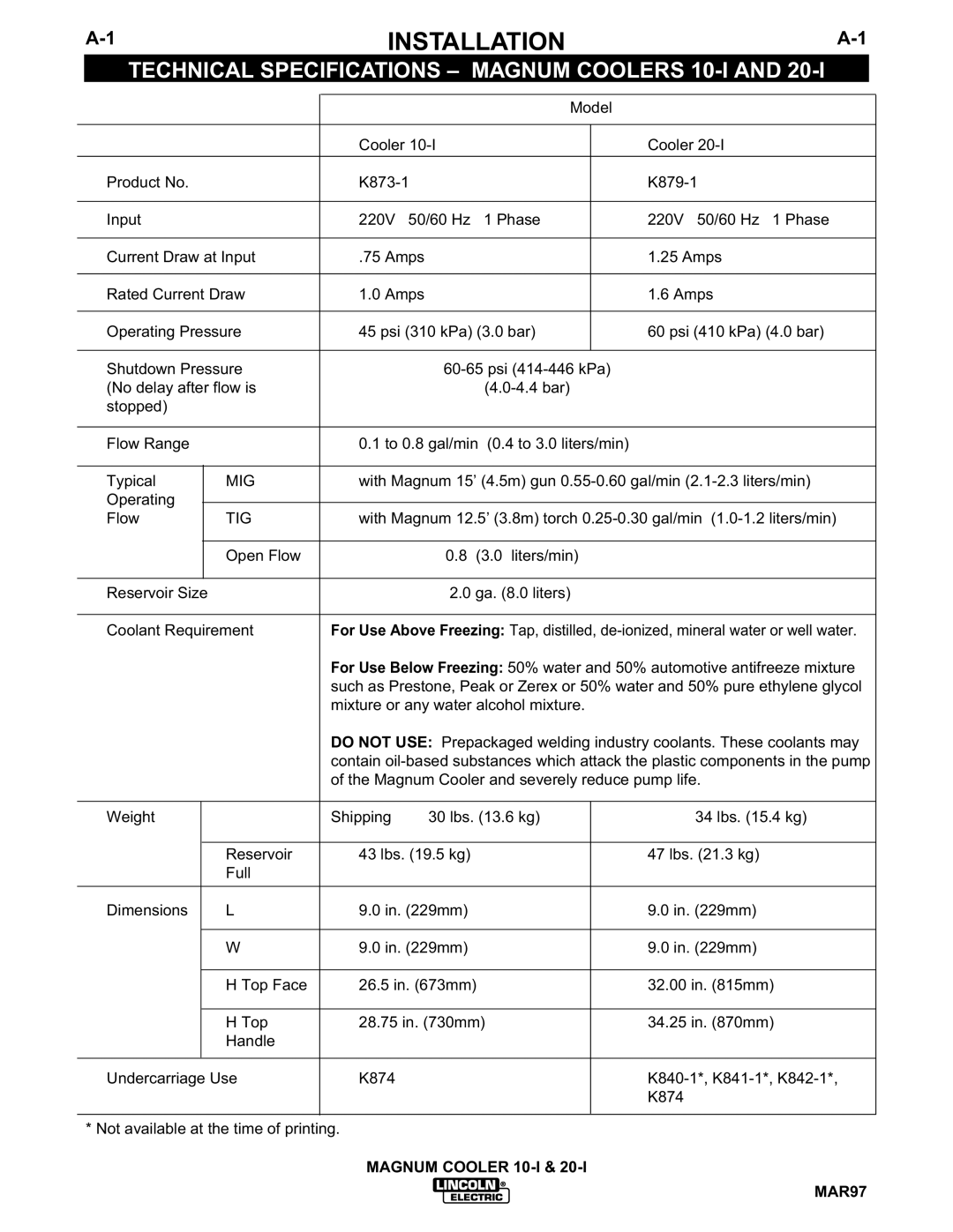 Lincoln Electric IM438-B manual Installation, Mig, Tig 