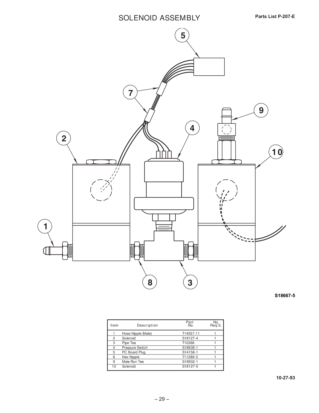 Lincoln Electric IM491-B manual Solenoid Assembly 