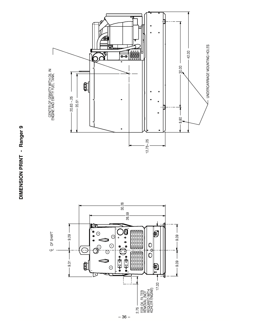 Lincoln Electric IM511-D manual DIMENSION PRINT - Ranger, 30.00 