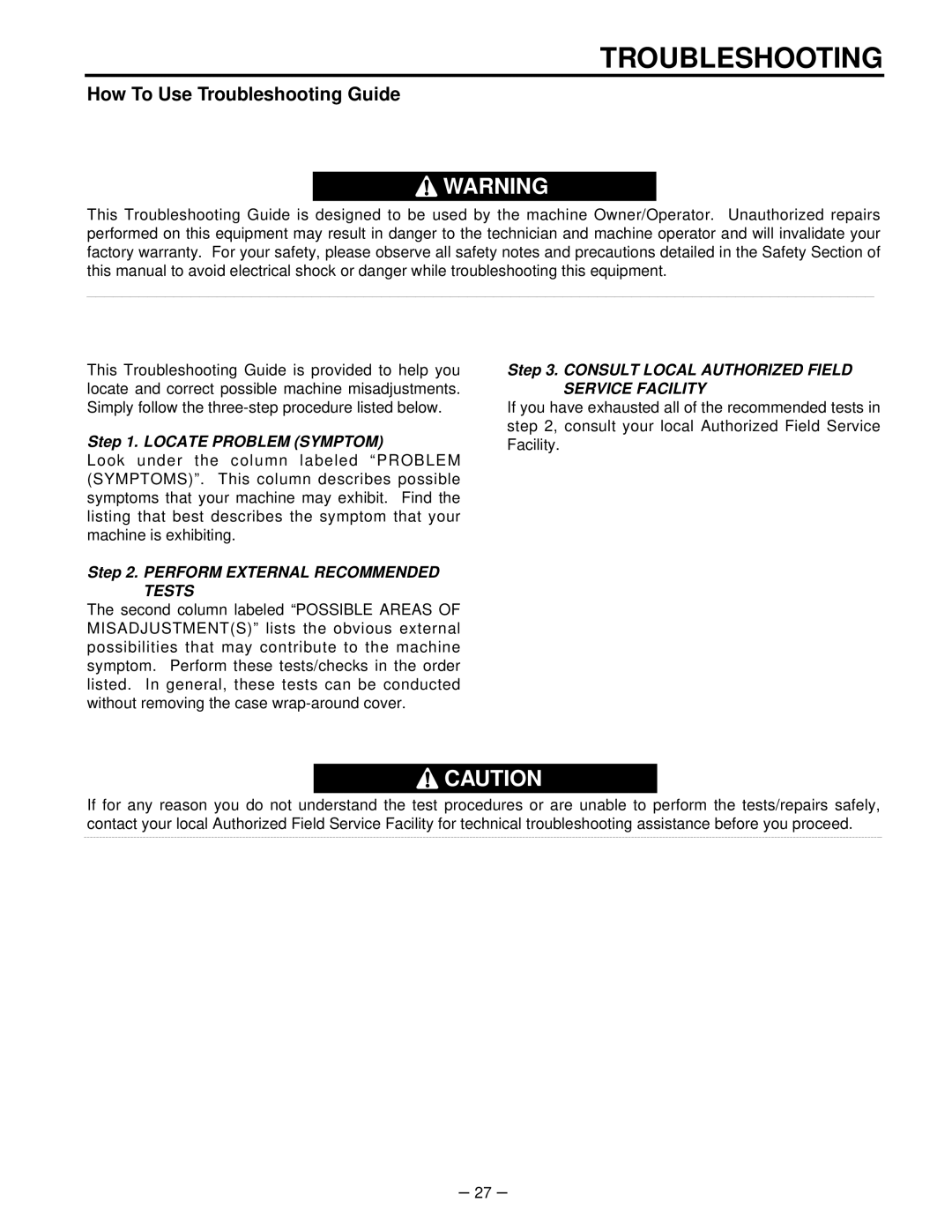 Lincoln Electric IM520-B manual How To Use Troubleshooting Guide 