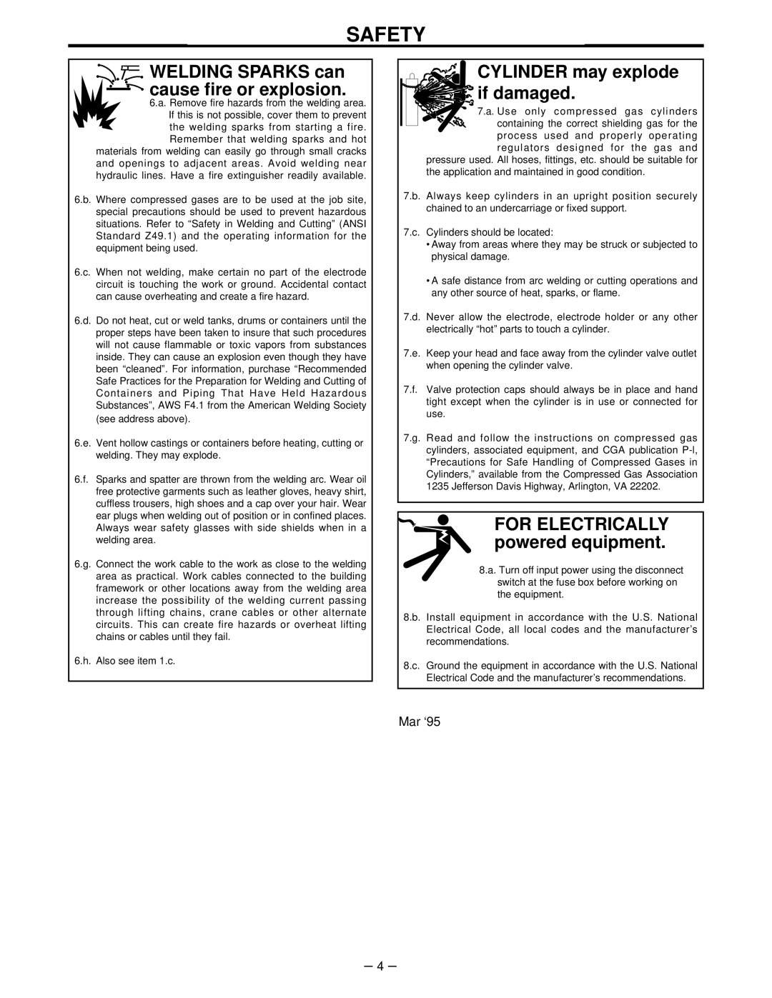 Lincoln Electric IM520-B manual Welding Sparks can cause fire or explosion 