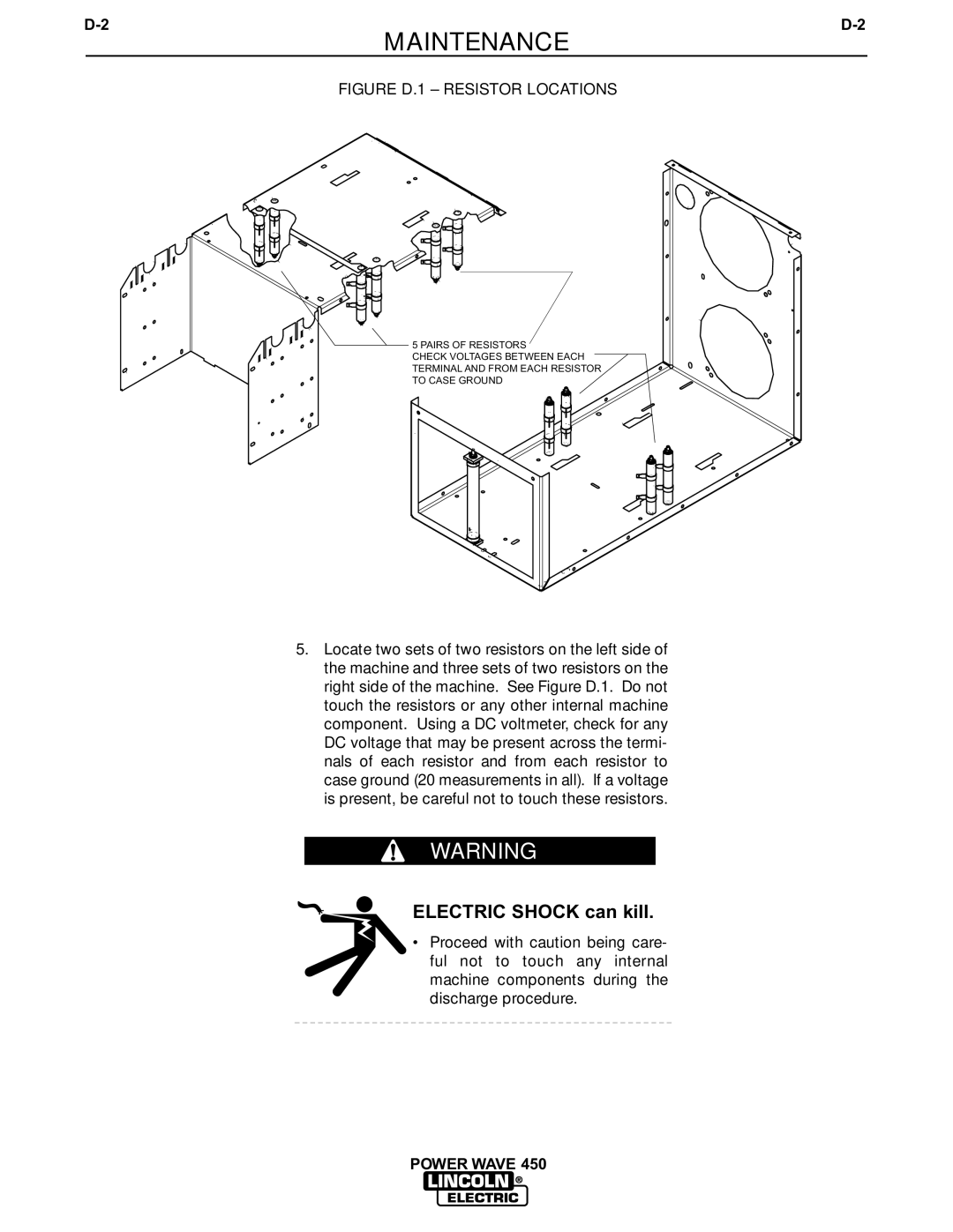 Lincoln Electric IM524-D manual Figure D.1 Resistor Locations 