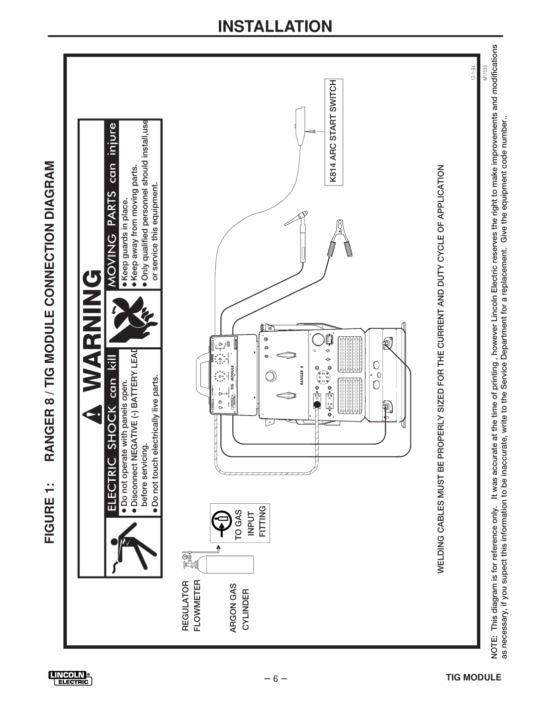 Lincoln Electric IM528-B manual Ranger 8 / TIG Module Connection Diagram 