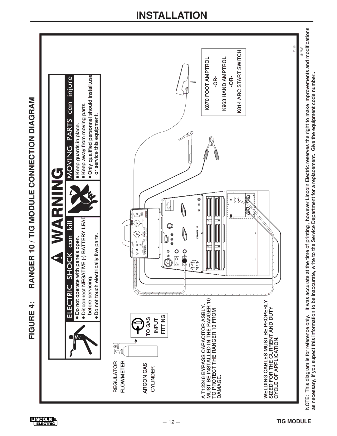 Lincoln Electric IM528-B manual Ranger 10 / TIG Module Connection Diagram 