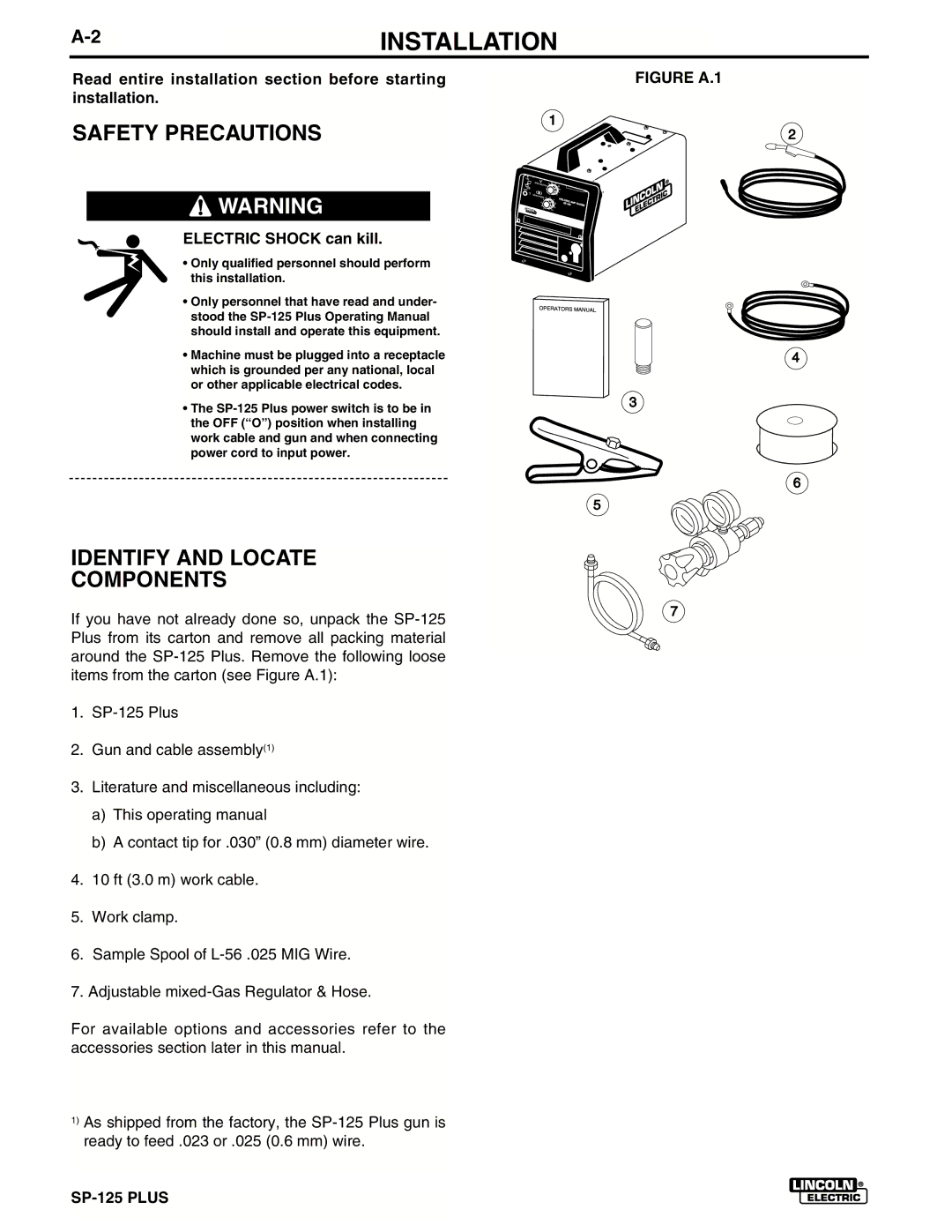 Lincoln Electric IM536-D manual Safety Precautions, Identify and Locate Components, Electric Shock can kill 