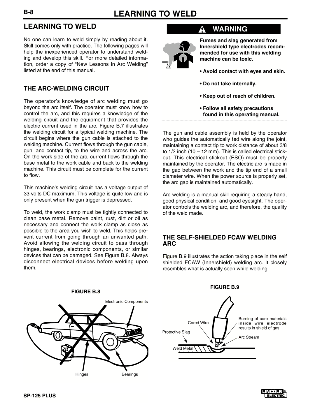 Lincoln Electric IM536-D manual Learning to Weld, ARC-WELDING Circuit, SELF-SHIELDED Fcaw Welding ARC 