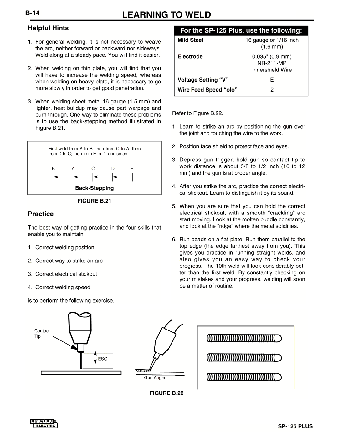 Lincoln Electric IM536-D manual Helpful Hints, Practice 