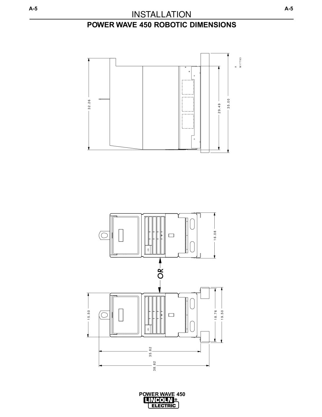 Lincoln Electric IM542-D manual Power Wave 450 Robotic Dimensions 