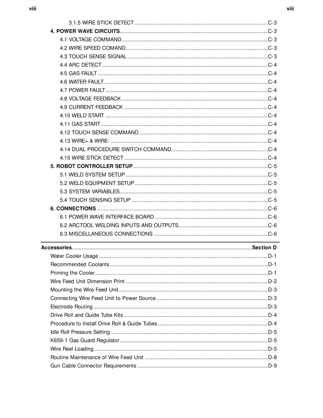 Lincoln Electric IM542-D manual Viii, Section D 