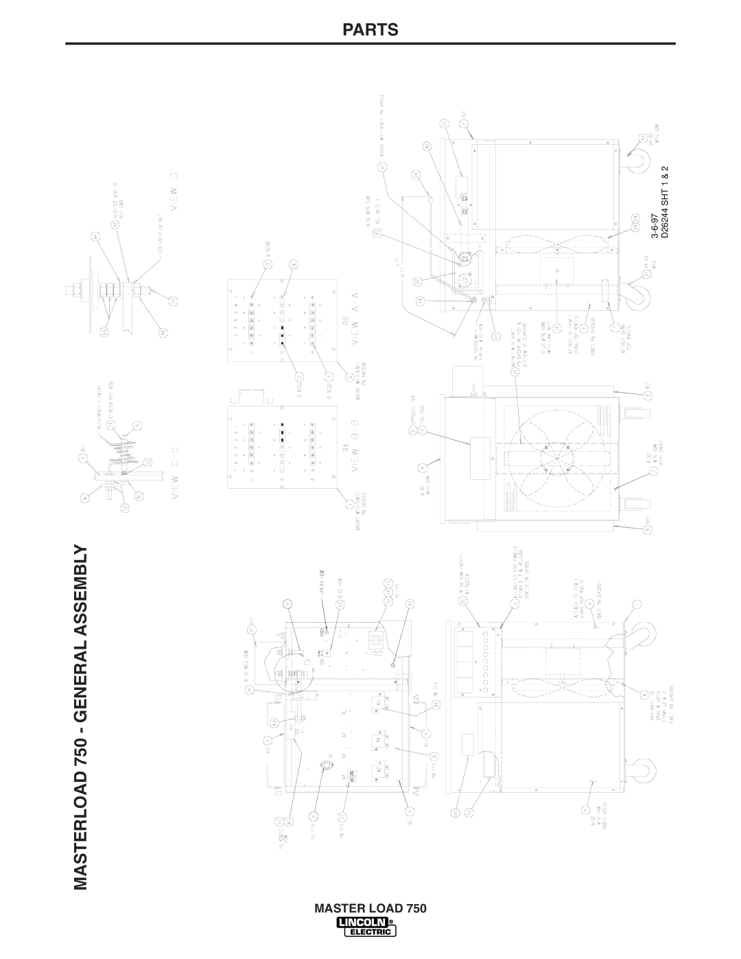 Lincoln Electric IM575 manual Masterload 750 General Assembly, Parts 